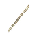 10K Yellow Gold 9MM Square Link Tennis Baguette Diamond Bracelet 6.29 CT 8.5"