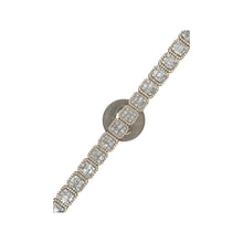 Load image into Gallery viewer, 10K Yellow Gold 10MM Square Link Tennis Baguette Diamond Bracelet 9.31 CT 8.5&quot;
