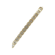 Load image into Gallery viewer, 10K Yellow Gold 10MM Square Link Tennis Baguette Diamond Bracelet 9.31 CT 8.5&quot;
