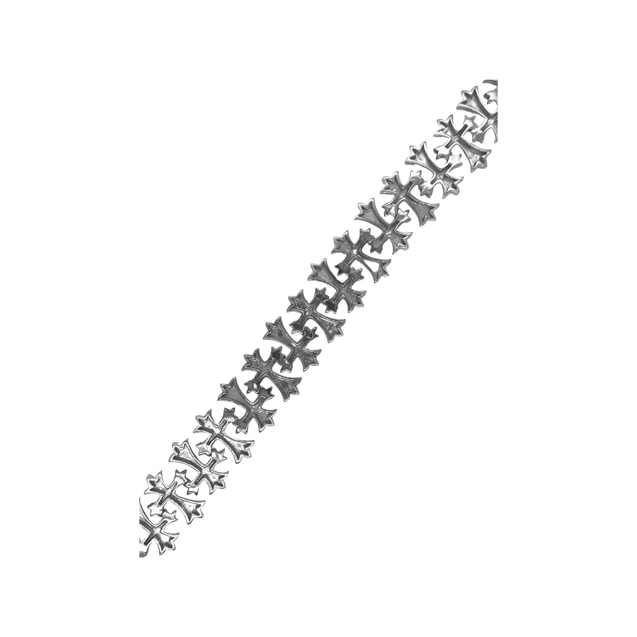 10K White Gold 15MM Designer Chrom Heart Cross Diamond Bracelet 5.79 CT 8"