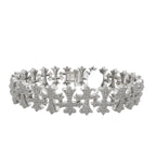 10K White Gold 15MM Designer Chrom Heart Cross Diamond Bracelet 5.79 CT 8"