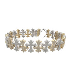 10K Two-Tone Gold 15MM Designer Chrom Heart Cross Diamond Bracelet 5.83 CT 8.25"