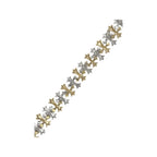 10K Two-Tone Gold 15MM Designer Chrom Heart Cross Diamond Bracelet 5.83 CT 8.25"