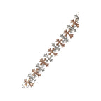 10K Two-Tone Gold 15MM Designer Chrom Heart Cross Diamond Bracelet 6.36 CT 8.25"