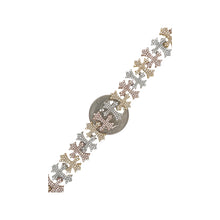 Load image into Gallery viewer, 10K Tri-Color Gold 15MM Designer Chrom Heart Cross Diamond Bracelet 6.09 CT 8.25&quot;
