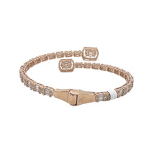 Load image into Gallery viewer, 14K Rose Gold Designer Baguette Diamond Bangle Bracelet 5.41 CT 8.25&quot;
