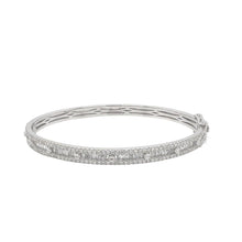 Load image into Gallery viewer, 10K White Gold Baguette Diamond Bangle Bracelet 2.15 CT 7.5&quot;
