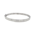 10K White Gold Baguette Diamond Bangle Bracelet 2.15 CT 7.5"