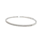 14K White Gold 2.5MM 1 Row Flex Diamond Bangle Bracelet 1.0 CT 7.5"