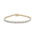 10K Yellow Gold 4MM Miracle 1 Row Tennis Diamond Bracelet 1.59 CT 8.5"
