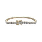 10K Yellow Gold 4MM Miracle 1 Row Tennis Diamond Bracelet 1.59 CT 8.5"