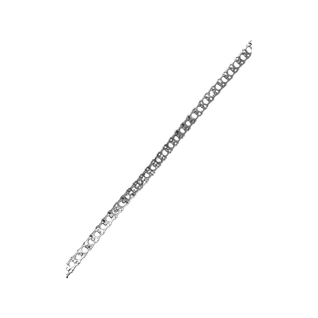 10K White Gold 4MM Miracle 1 Row Tennis Diamond Bracelet 1.59 CT 8.5"