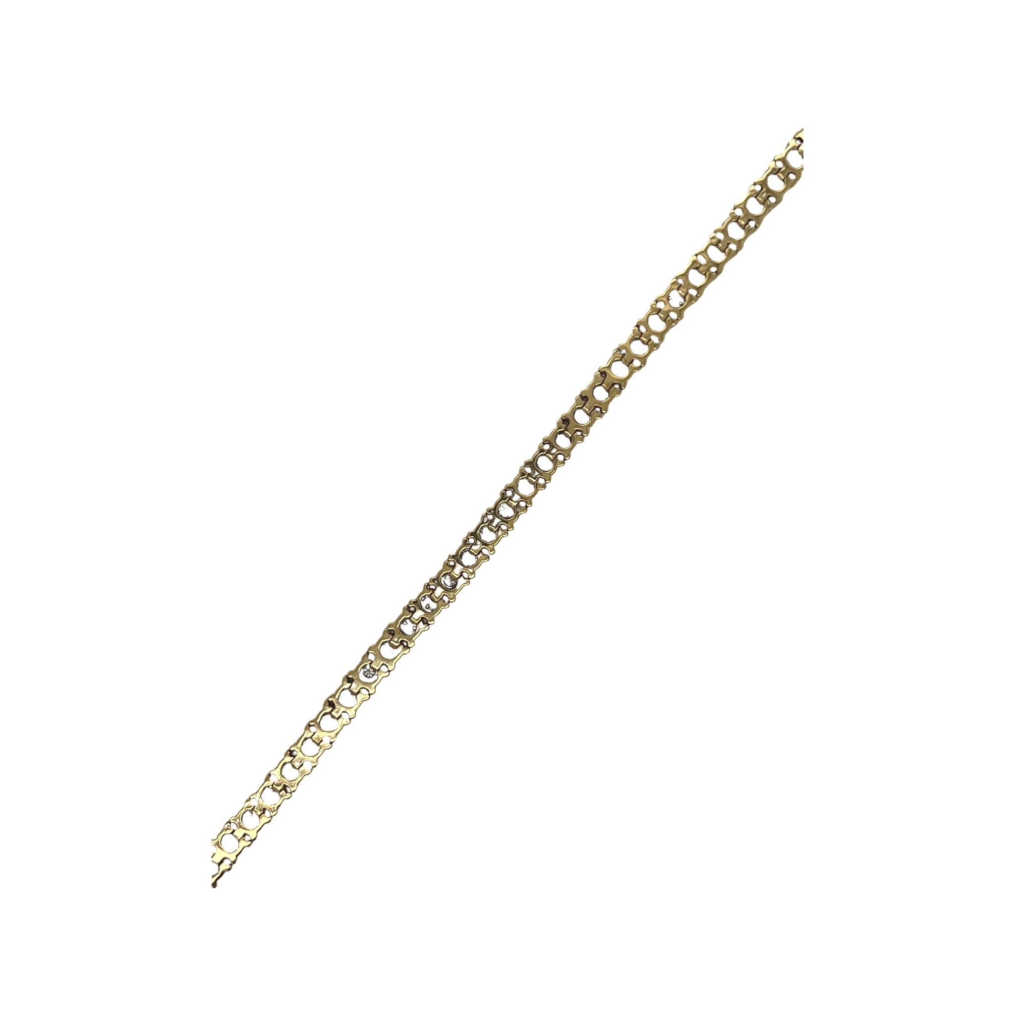 10K Yellow Gold 4MM Miracle 1 Row Tennis Diamond Bracelet 1.59 CT 8.5"
