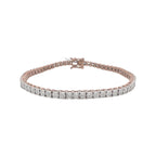 10K Rose Gold 4MM Miracle 1 Row Tennis Diamond Bracelet 1.53 CT 8.25"