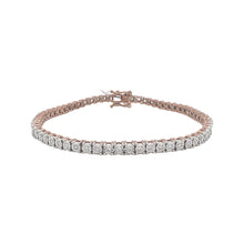 Load image into Gallery viewer, 10K Rose Gold 4MM Miracle 1 Row Tennis Diamond Bracelet 1.53 CT 8.25&quot;
