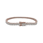 10K Rose Gold 4MM Miracle 1 Row Tennis Diamond Bracelet 1.53 CT 8.25"