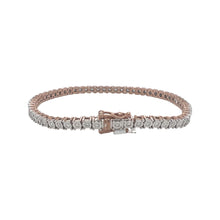 Load image into Gallery viewer, 10K Rose Gold 4MM Miracle 1 Row Tennis Diamond Bracelet 1.53 CT 8.25&quot;
