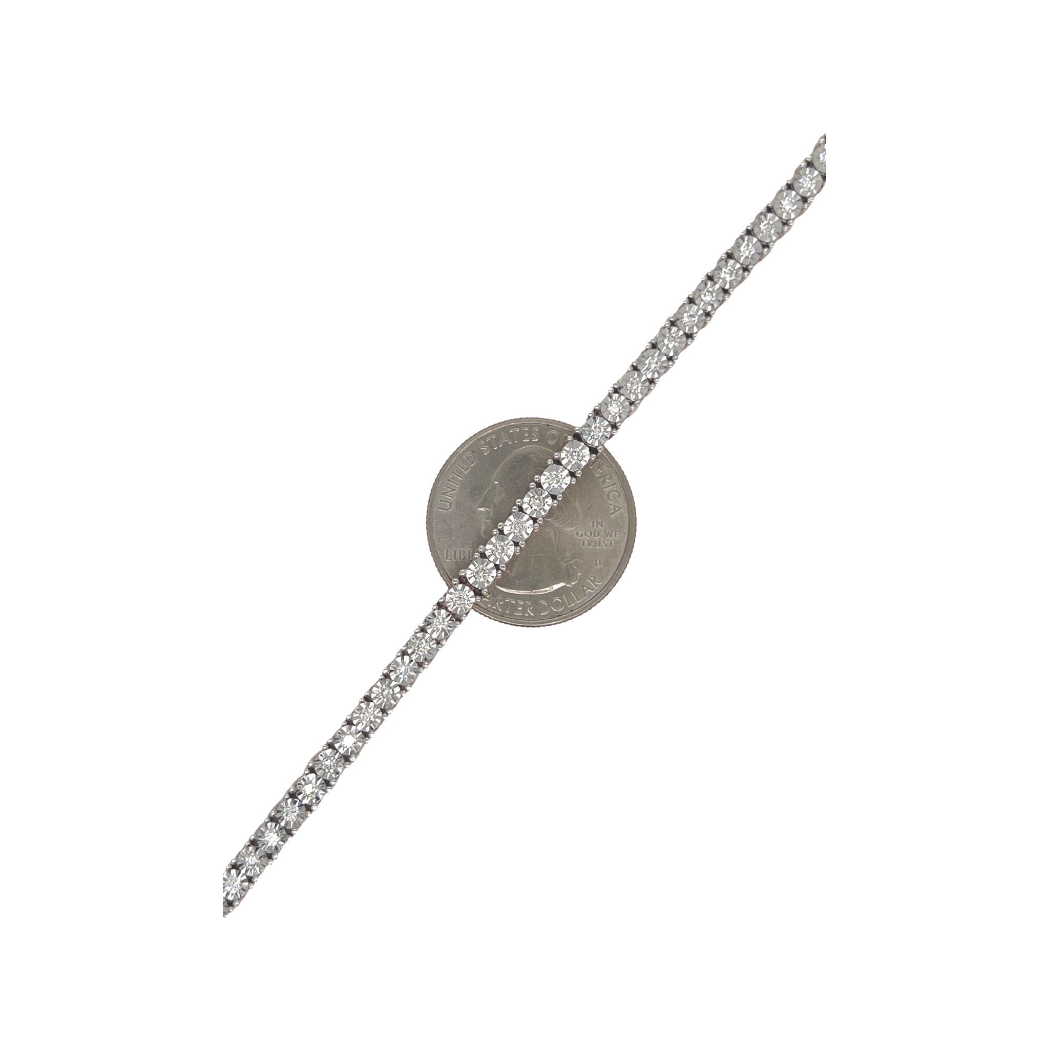 10K Rose Gold 4MM Miracle 1 Row Tennis Diamond Bracelet 1.53 CT 8.25"
