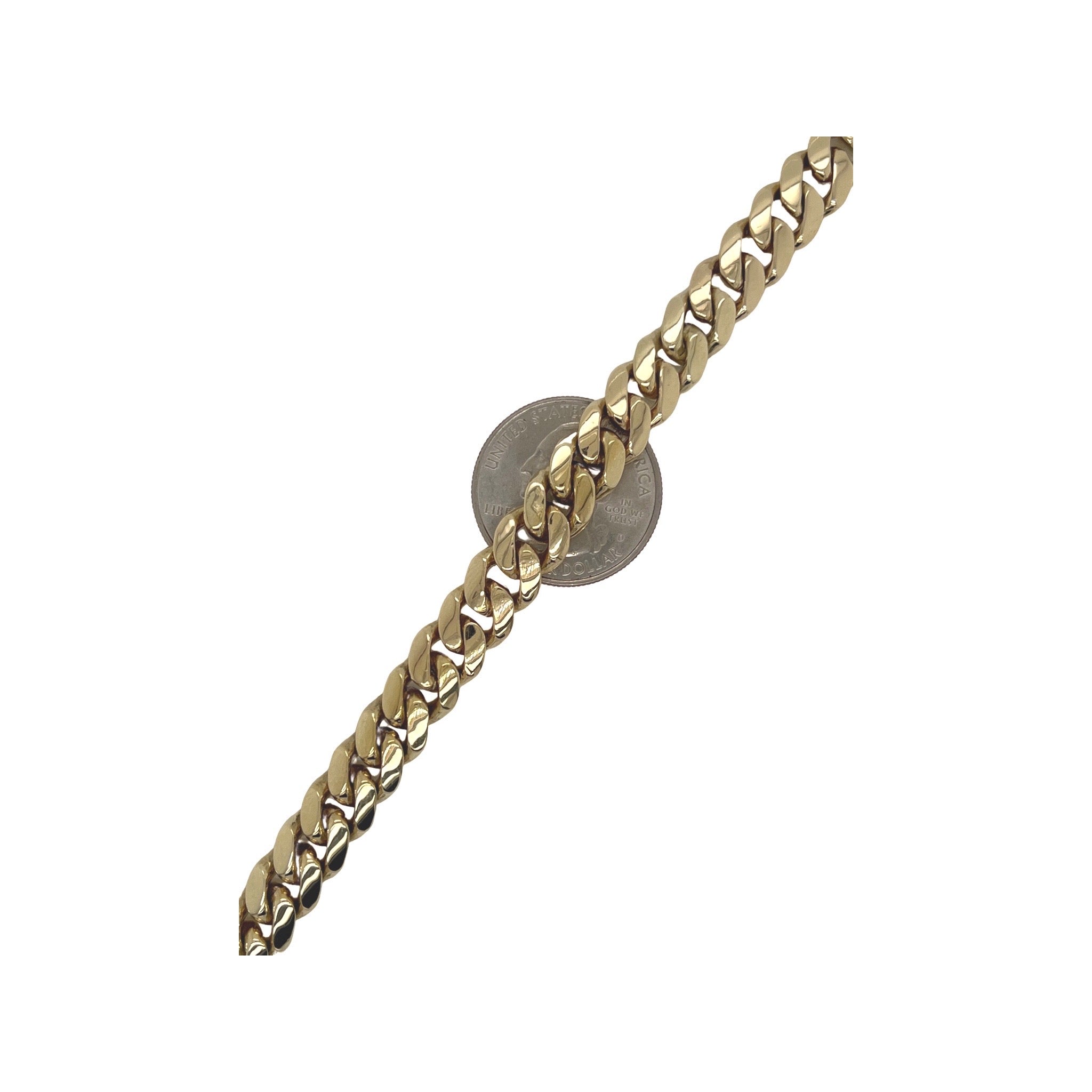 14K Yellow Gold 9MM Miami Cuban Diamond Lock Bracelet 2.0 CT 8.5"