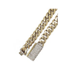 14K Yellow Gold 9MM Miami Cuban Diamond Lock Bracelet 2.0 CT 8.5"