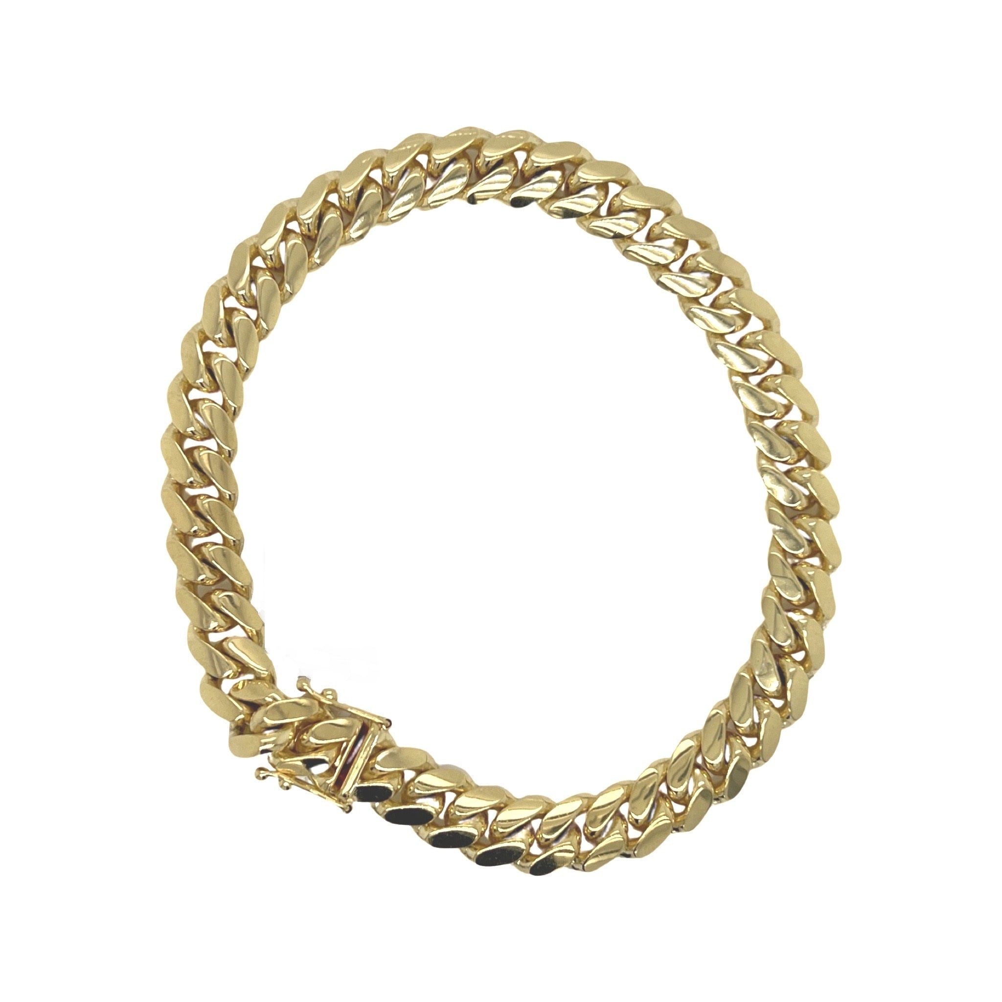 Solid 10K Yellow Gold 8MM Miami Cuban Bracelet 9"