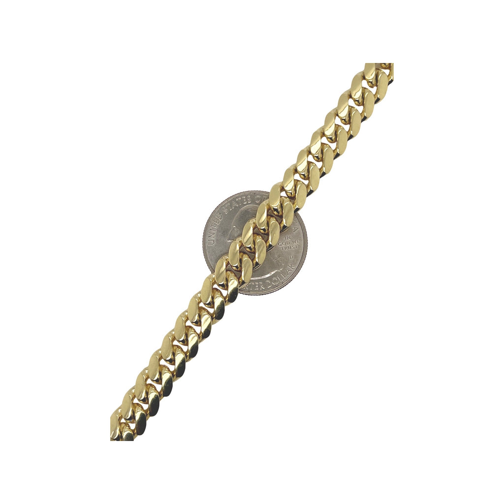 Solid 10K Yellow Gold 8MM Miami Cuban Bracelet 9"