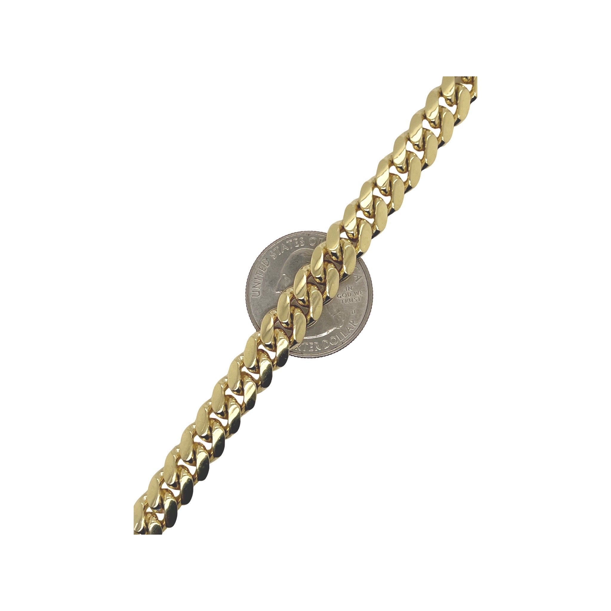 Solid 10K Yellow Gold 8MM Miami Cuban Bracelet 9"