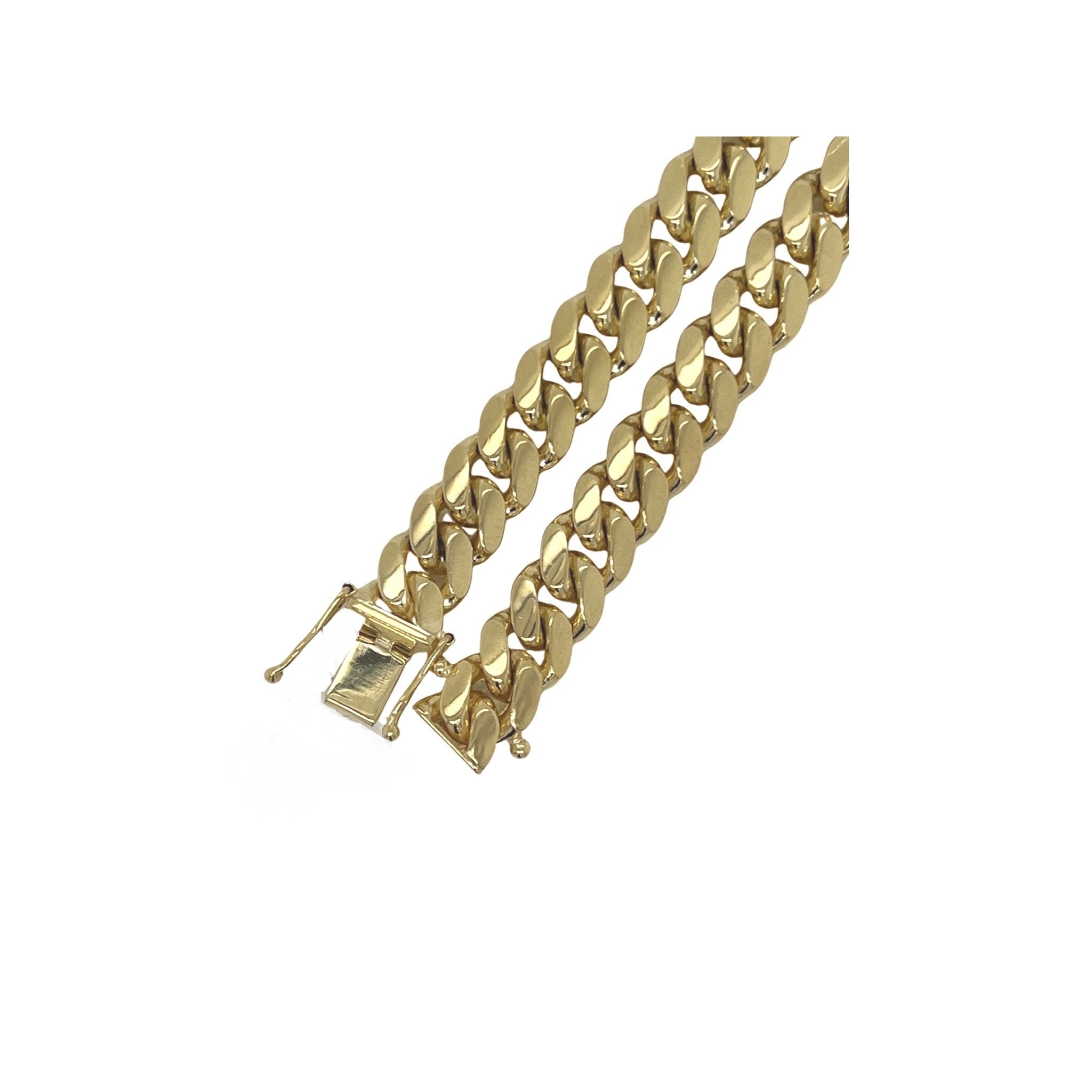 Solid 10K Yellow Gold 8MM Miami Cuban Bracelet 9"