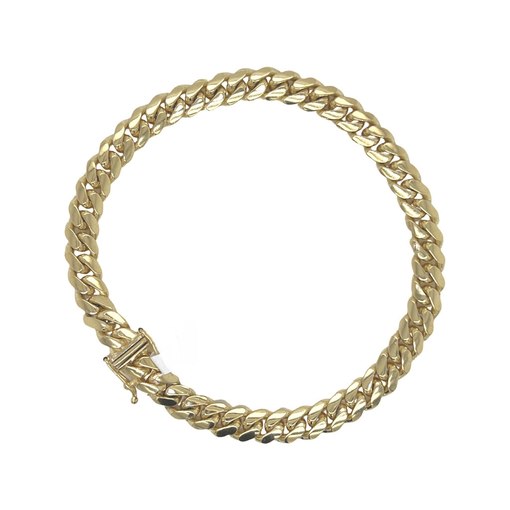 Solid 10K Yellow Gold 7MM Miami Cuban Bracelet 9"