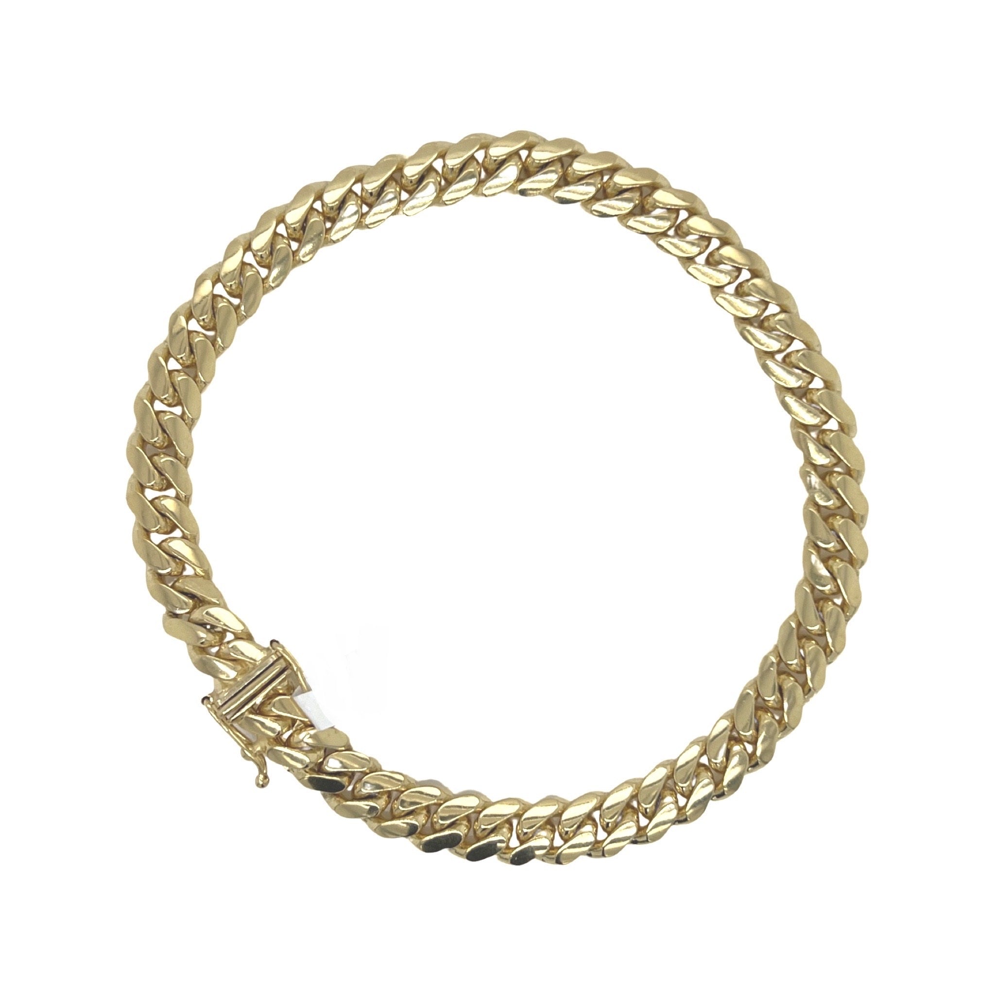 Solid 10K Yellow Gold 7MM Miami Cuban Bracelet 9"