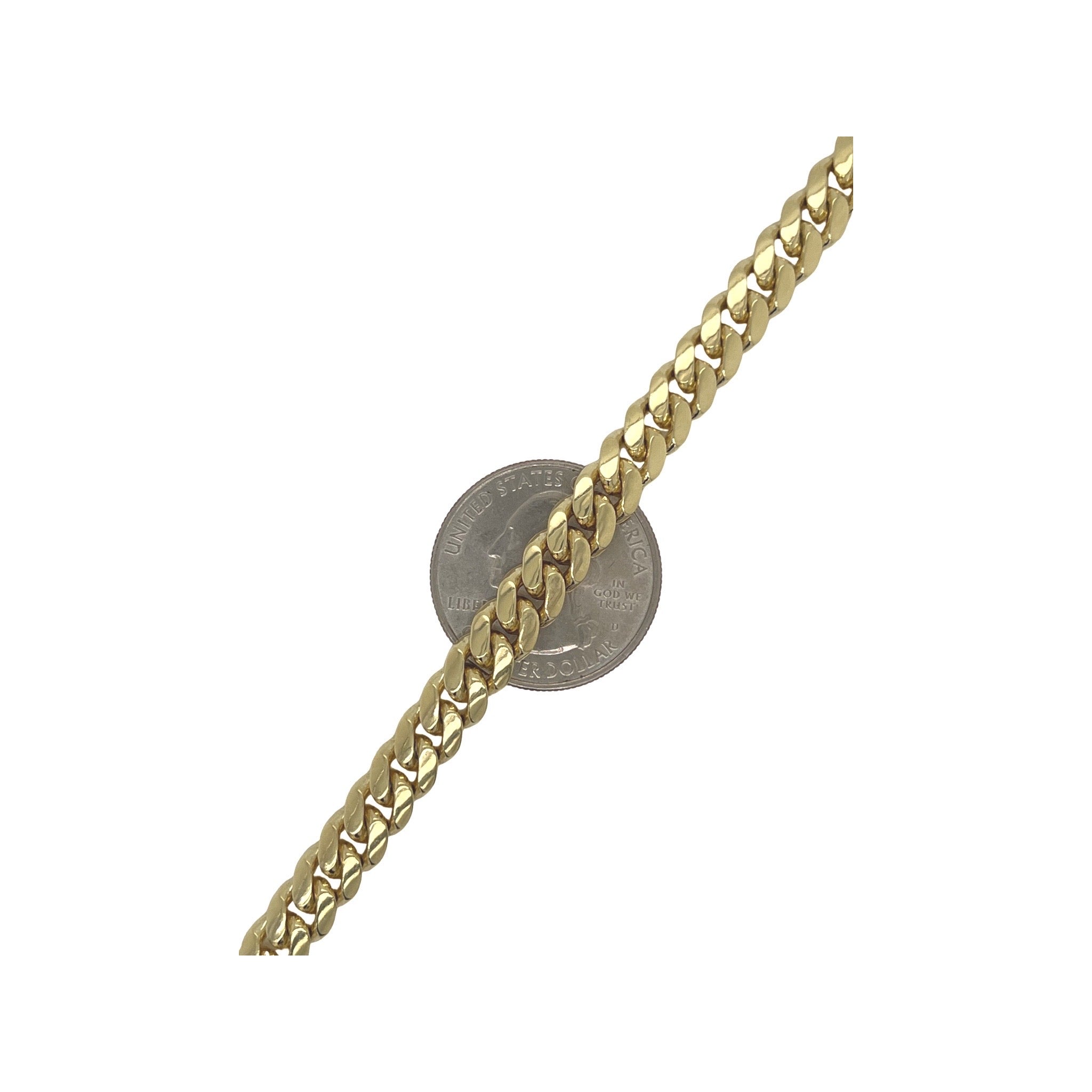 Solid 10K Yellow Gold 7MM Miami Cuban Bracelet 9"