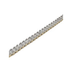 10K Yellow Gold 4MM 1 Row Miracle Tennis Diamond Chain 18-26"