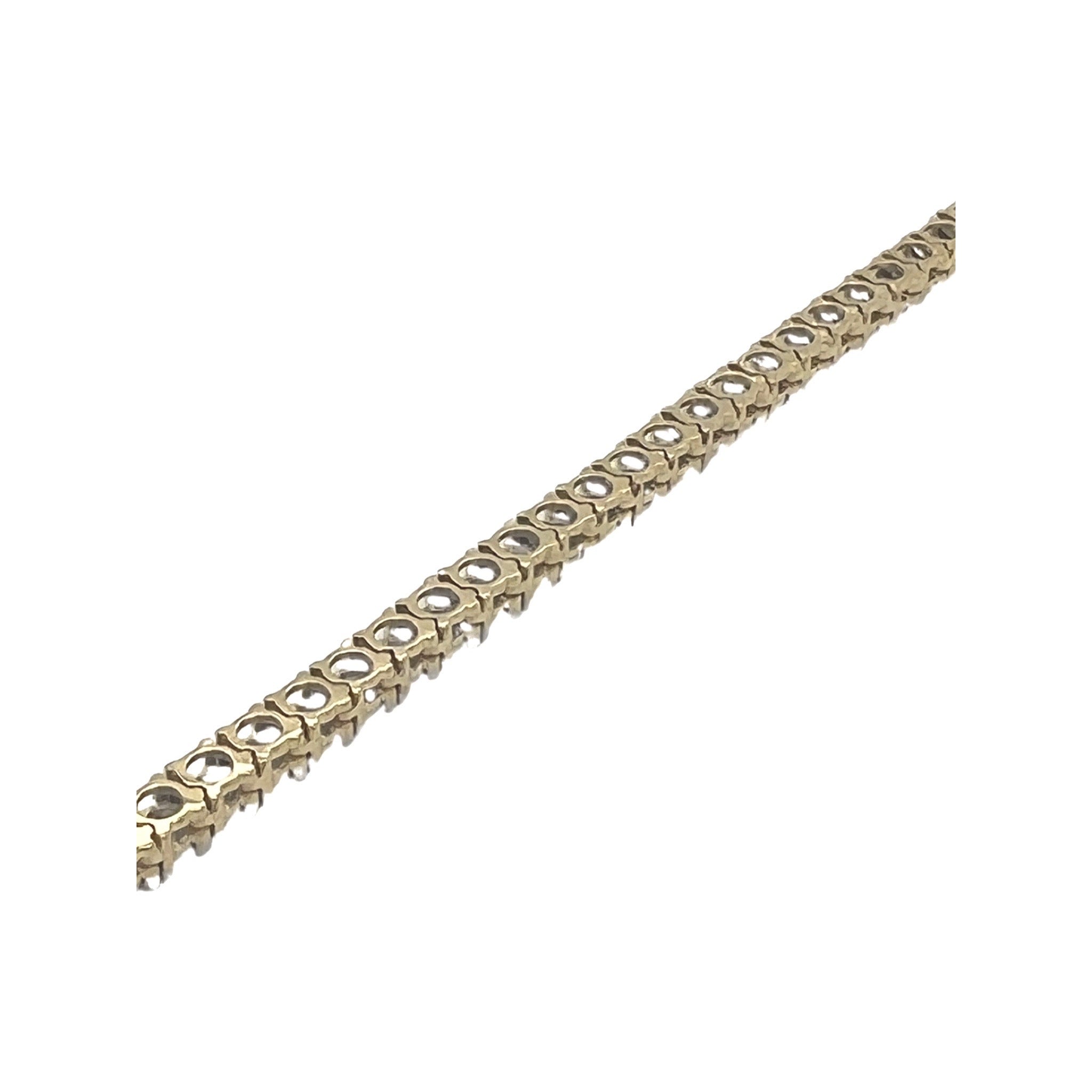 10K Yellow Gold 4MM 1 Row Miracle Tennis Diamond Chain 18-26"