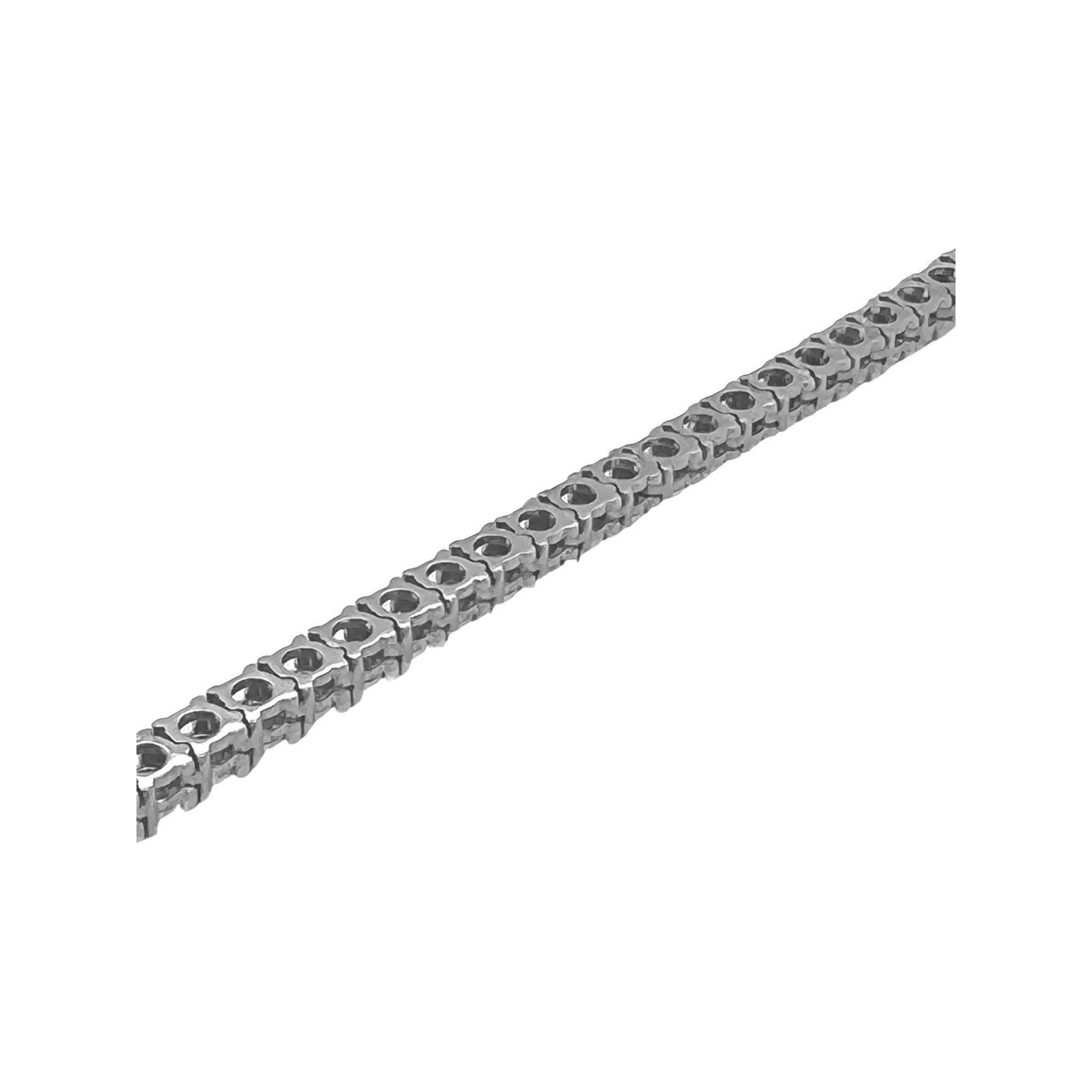 10K White Gold 4MM 1 Row Miracle Tennis Diamond Chain 18-26"