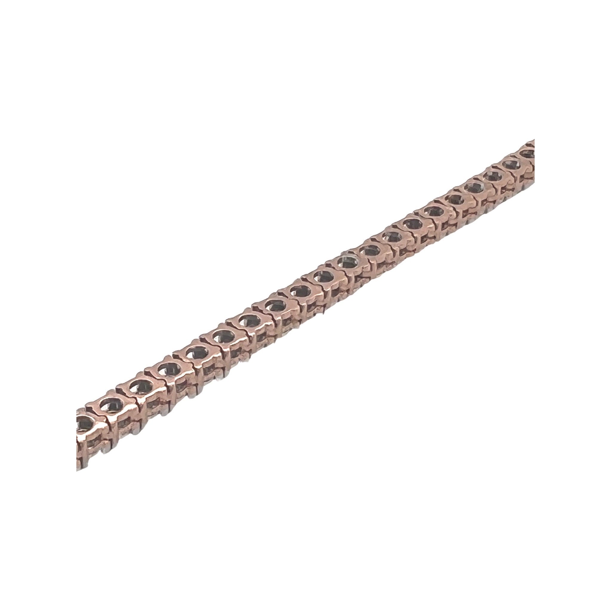 10K Rose Gold 4MM 1 Row Miracle Tennis Diamond Chain 18-26"