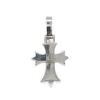 10K White Gold Designer Emerald VS Diamond Cross Pendant 2.10 CT 1.8"