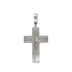 10K Two-Tone Gold Crucifix Diamond Cross Pendant 3.75 CT 2.75"