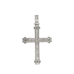 10K White Gold Baguette Diamond Cross Pendant 4.5 CT 2.6"