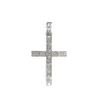 14K White Gold Baguette Diamond Cross Pendant 4.7 CT 2.5"