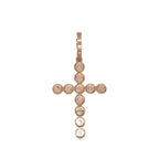 10K Rose Gold Cluster Diamond Cross Pendant 1.35 CT 1.9"