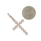 10K Rose Gold Cluster Diamond Cross Pendant 1.35 CT 1.9"