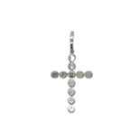 10K White Gold Cluster Diamond Cross Pendant 1.35 CT 1.9"