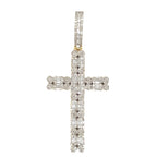 10K Yellow Gold Baguette Diamond Cross Pendant 2.5 CT 2.6"