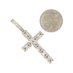 10K Yellow Gold Baguette Diamond Cross Pendant 2.5 CT 2.6"