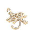 14K Yellow Gold Egyptian Ra Eye Ankh Diamond Cross Pendant 2.04 CT 1.4"
