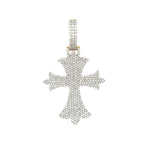 10K Yellow Gold Designer VS Diamond Cross Pendant 5.46 CT 2.75"