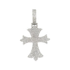 10K White Gold Designer VS Diamond Cross Pendant 5.5 CT 2.75"