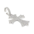 10K White Gold Designer VS Diamond Cross Pendant 5.5 CT 2.75"
