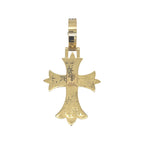 10K Yellow Gold Designer Emerald VS Diamond Cross Pendant 5.25 CT 2.8"