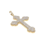 10K Yellow Gold Gothic Diamond Cross Pendant 6.25 CT 3.25"